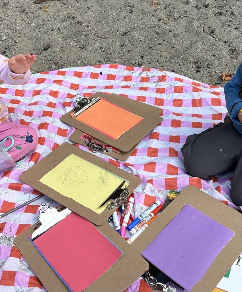 outdoor preschool colouring station